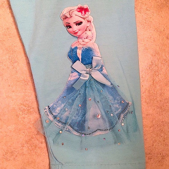Disney's Frozen Elsa Cropped Pants- Girl's 6/7 - Picture 2 of 6